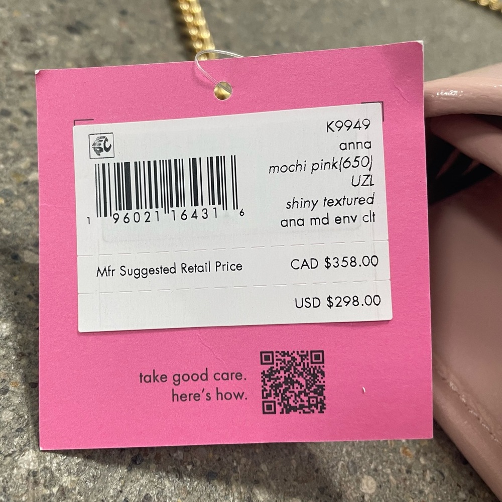 NWT Kate Spade Anna Medium Envelope Bag in Mochi Pink Color - Picture 14 of 15